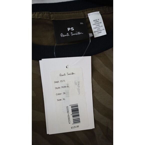PS Paul Smith Men's Sz XL Green Combo Animal Print Short Sleeve Tee Shirt $125 - Picture 3 of 6